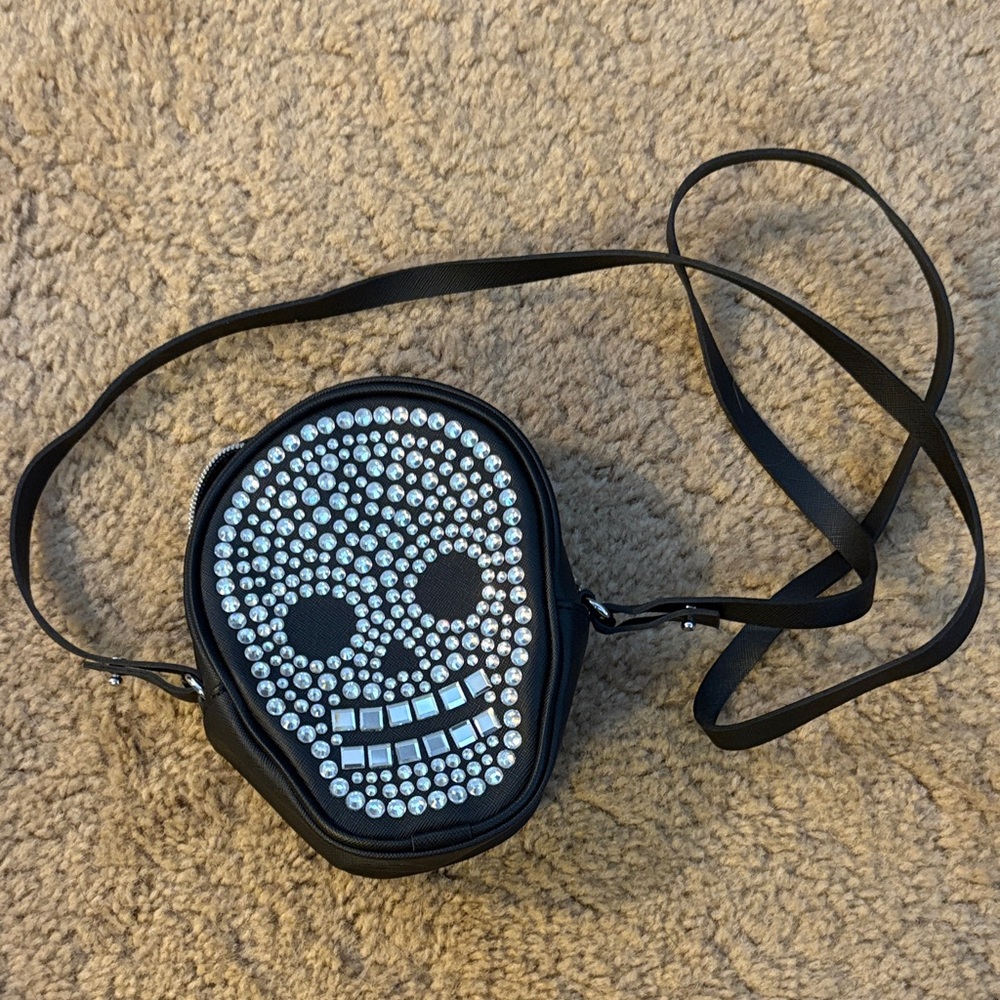 Gothic Skull Studded Crossbody Bag